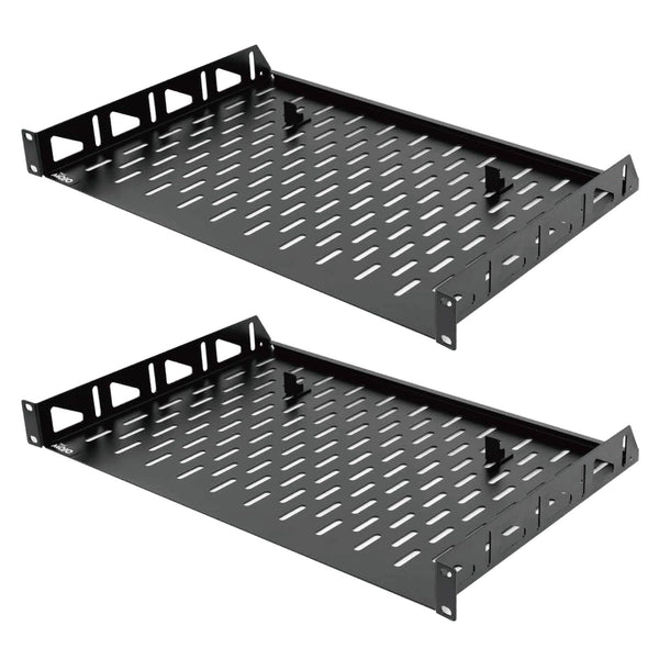 Tecmojo 304.8mm Deep Rack Mount Shelf Anti-Slip Stops Black 2-Pack Size NEW