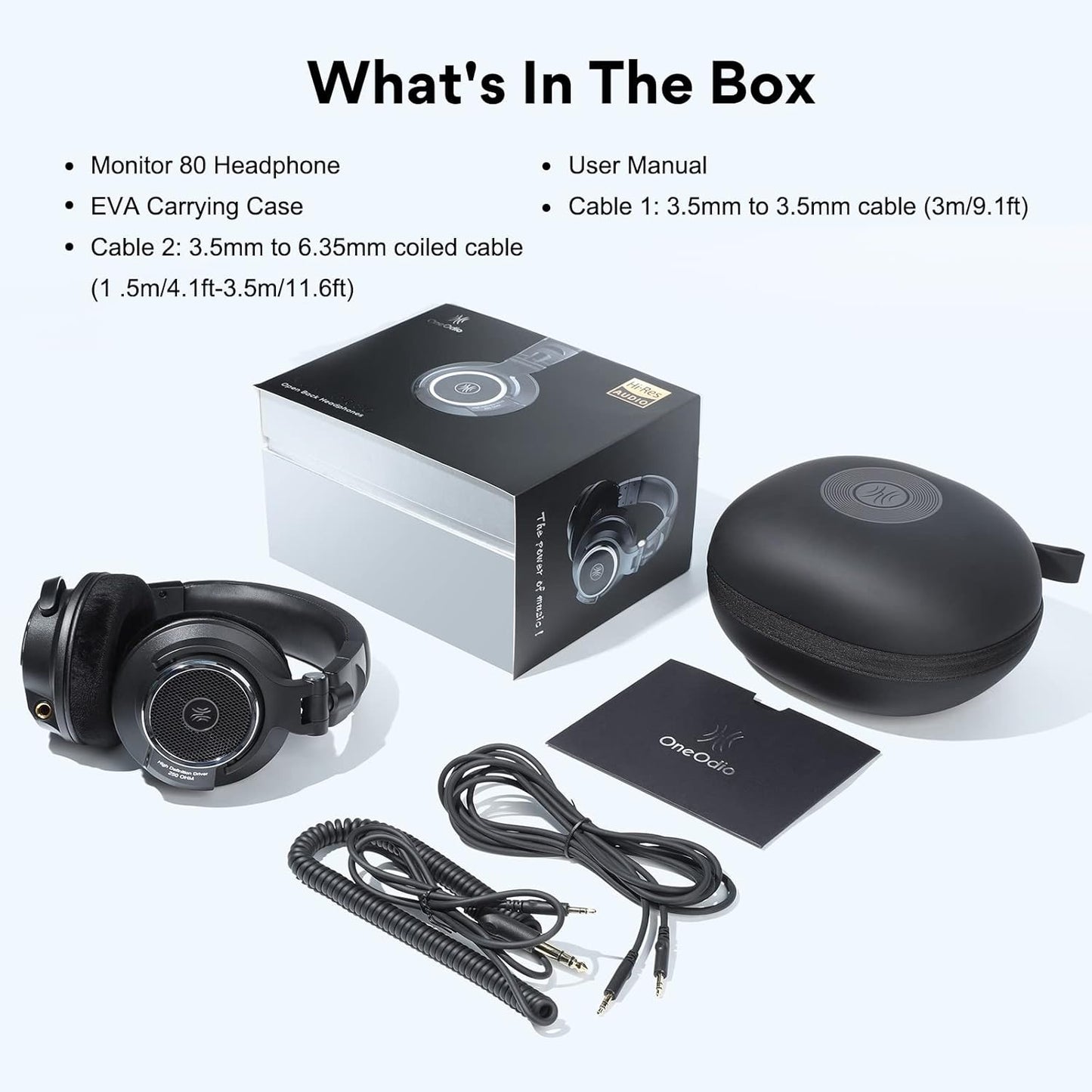 OneOdio Open-Back Over-Ear Studio Monitoring Headphones in Black for Music DEMO