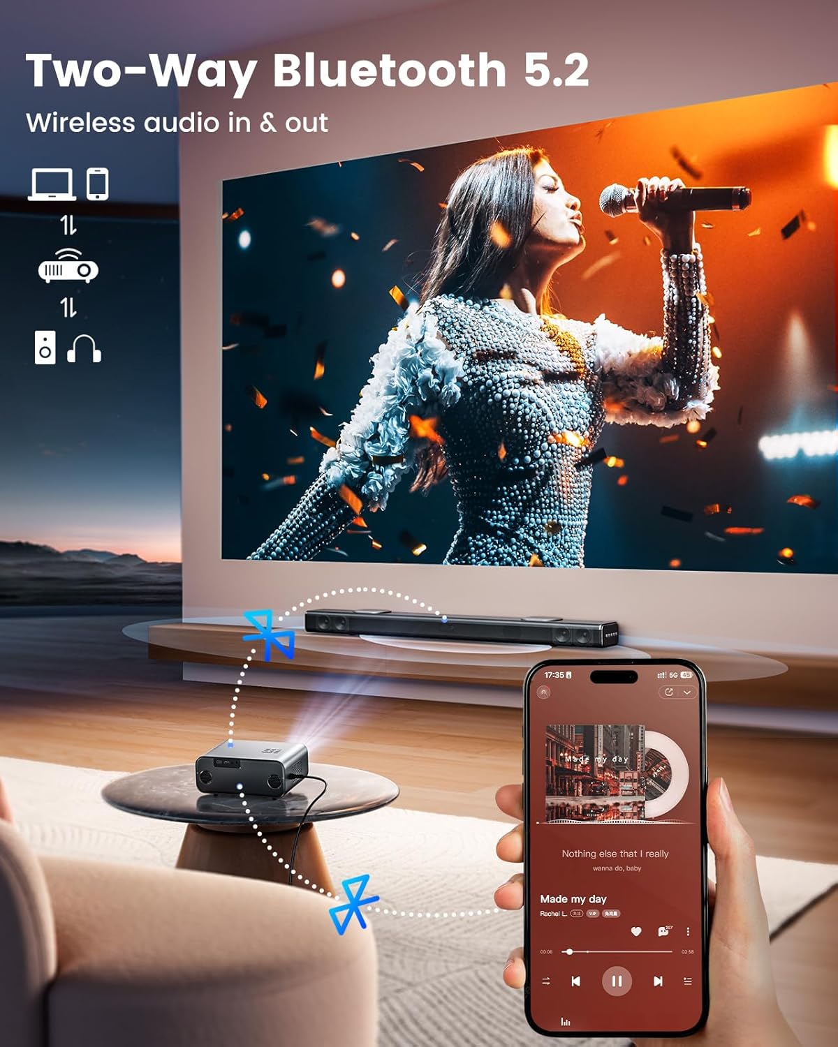 WiMiUS G1 4K Projectors Projector with Google TV Netflix Disney+ and Dolby Audio