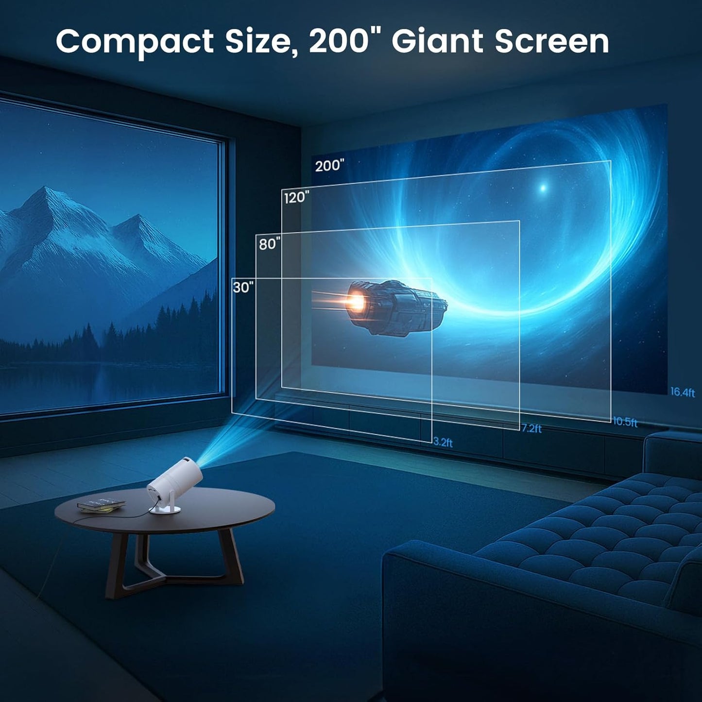 Tecaki 1080P Projectors Portable Projector with WiFi and Two-Way Connectivity