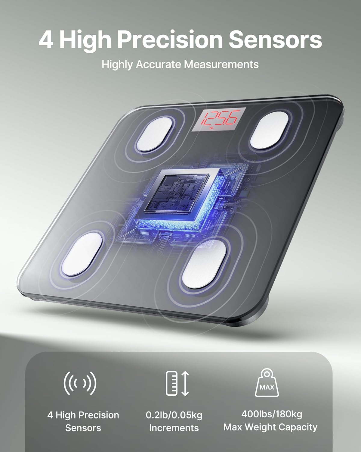 FITINDEX Bluetooth Body Fat Scale - Smart Wireless Digital Bathroom for DEMO