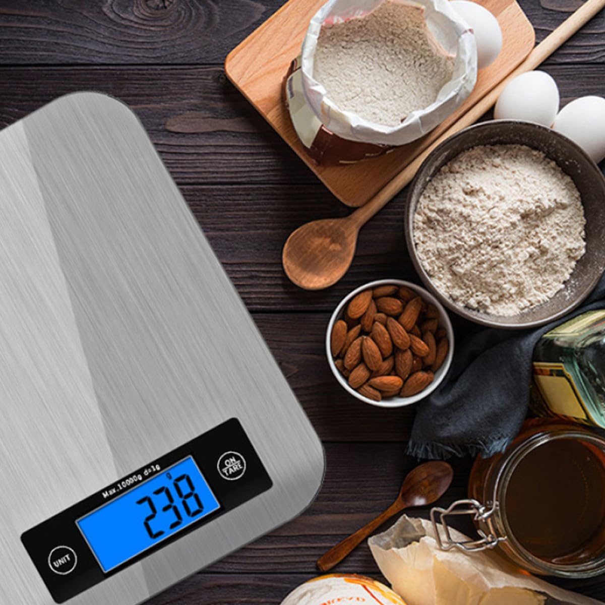 Stainless Steel Digital Kitchen Scale High Precision Electronic Silver NEW