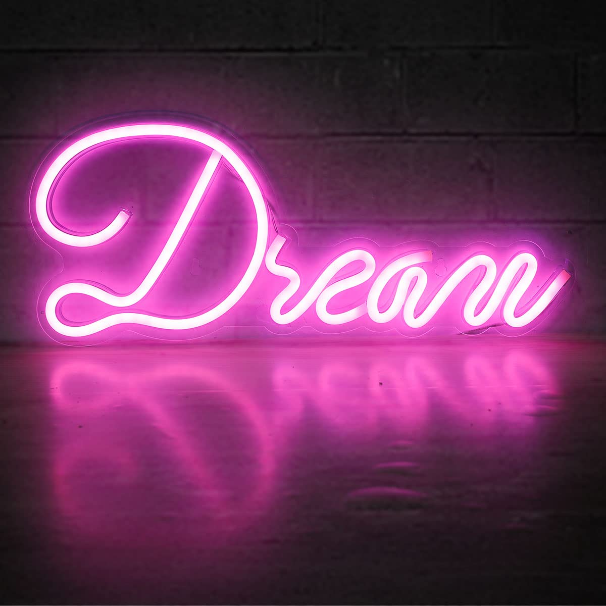 Pink Acrylic LED Wall Light Sign Neon Lights Home Decor, 41x15.5cm NEW