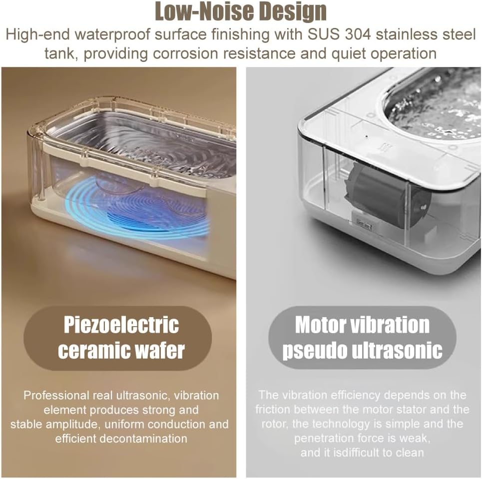 Ultrasonic Jewelry Cleaner for Glasses Rings Coins Makeup Cleaning 500ml NEW