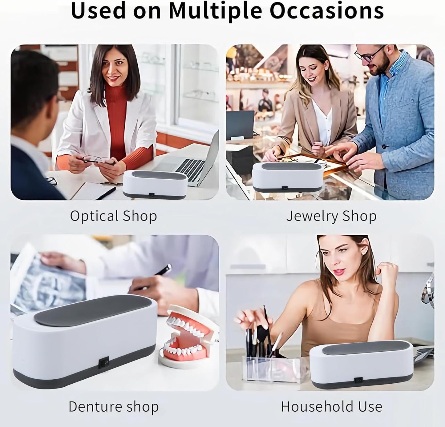 Portable Ultrasonic Cleaning Machine for Home & Office, 700x190x70mm White DEMO