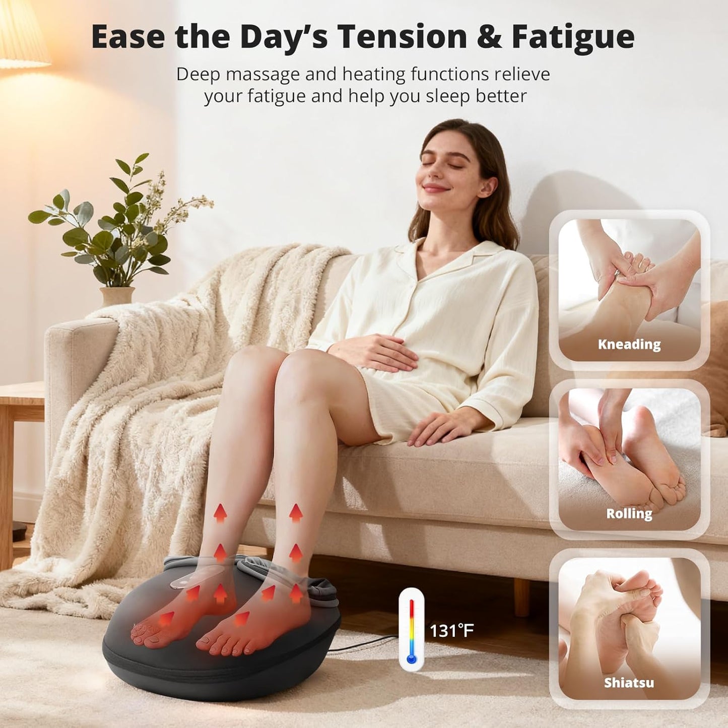 Medcursor Foot Massagers Massager Machine Deep Kneading Massage Heat NEW