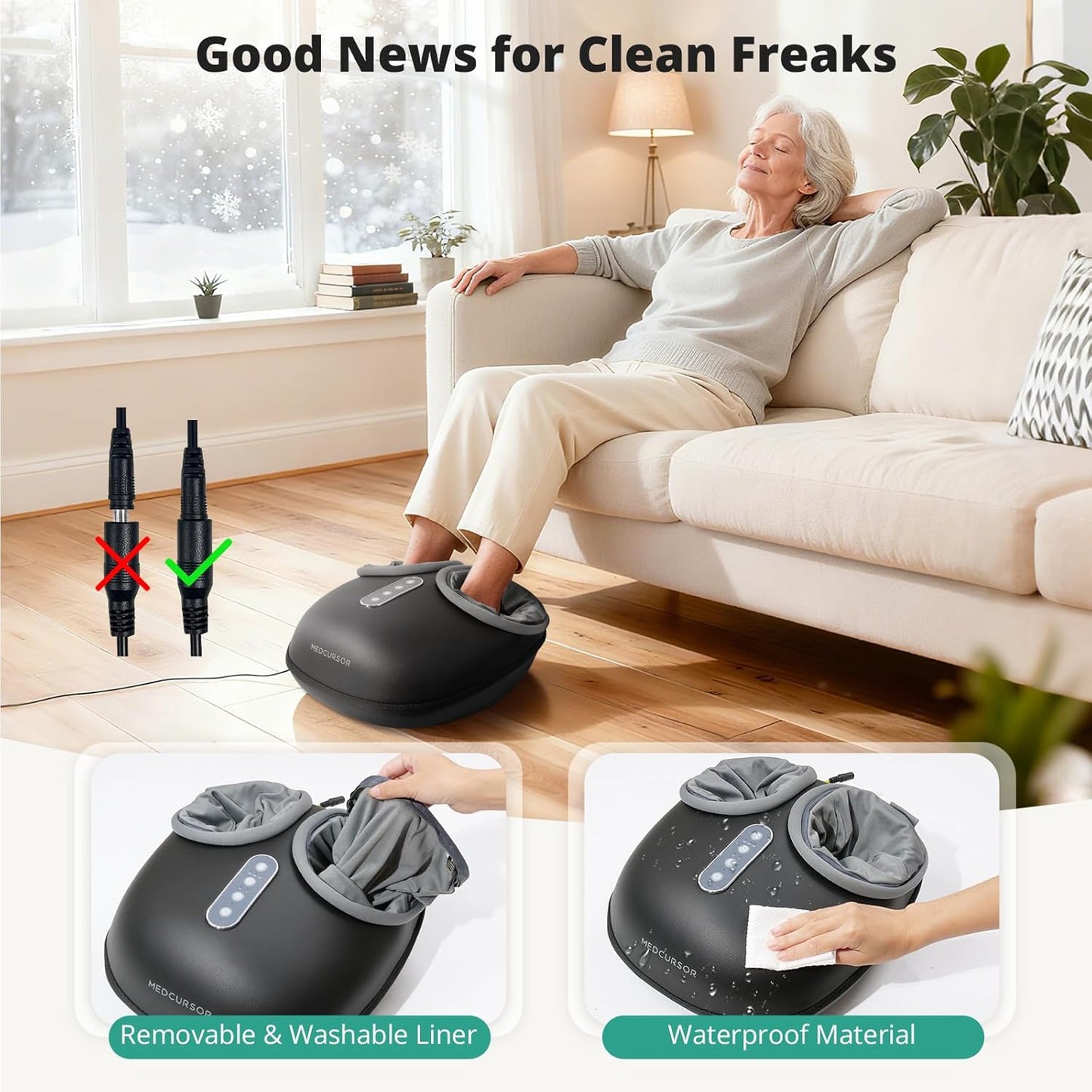 Medcursor Foot Massagers Massager Machine Deep Kneading Massage Heat NEW