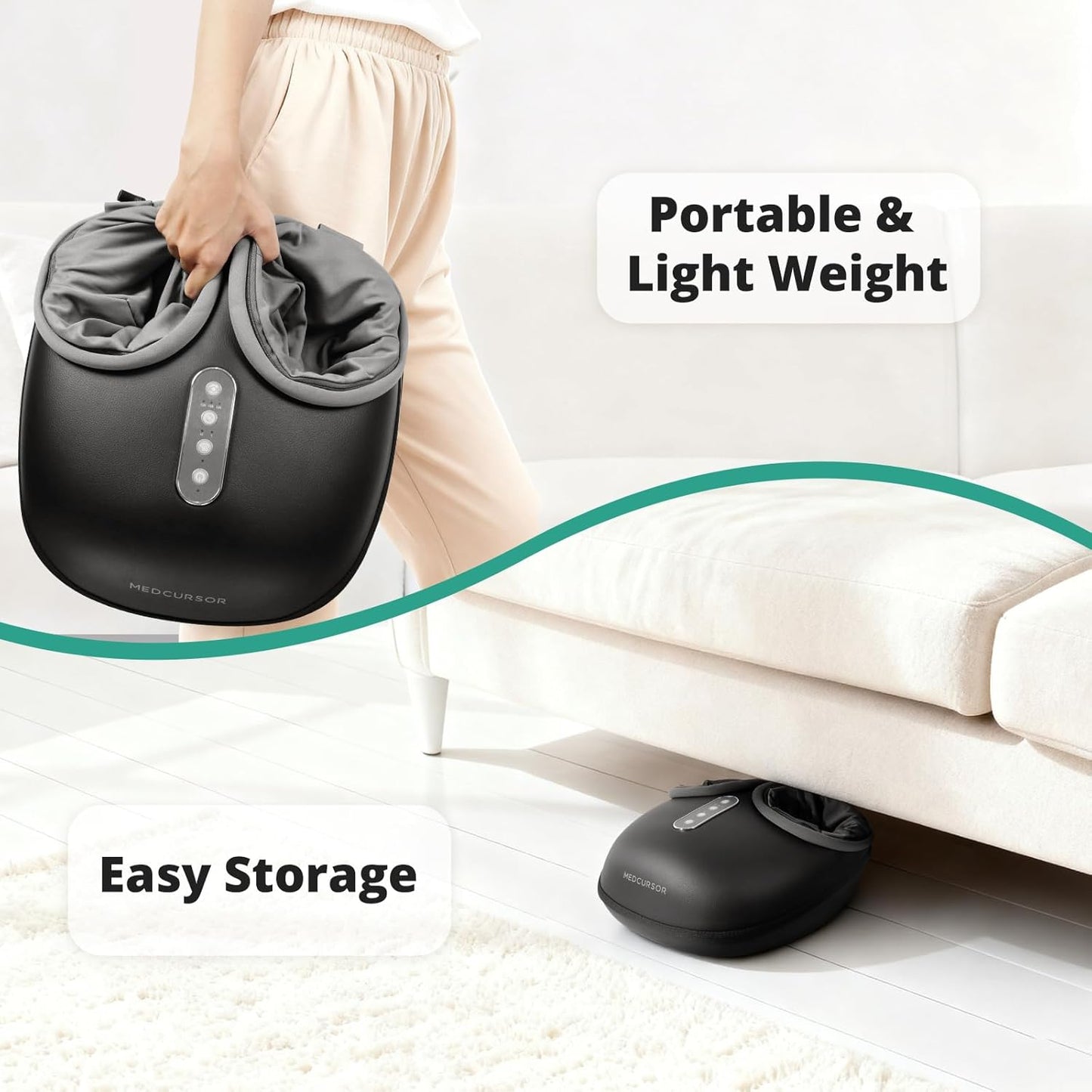 Medcursor Foot Massagers Massager Machine Deep Kneading Massage Heat NEW