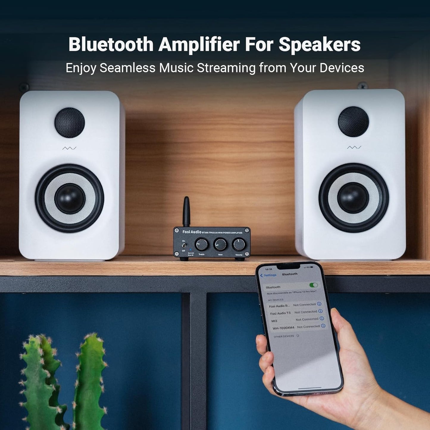 Fosi Audio Amplifiers Mini Stereo Bluetooth Amplifier 2 Channel Amp for NEW