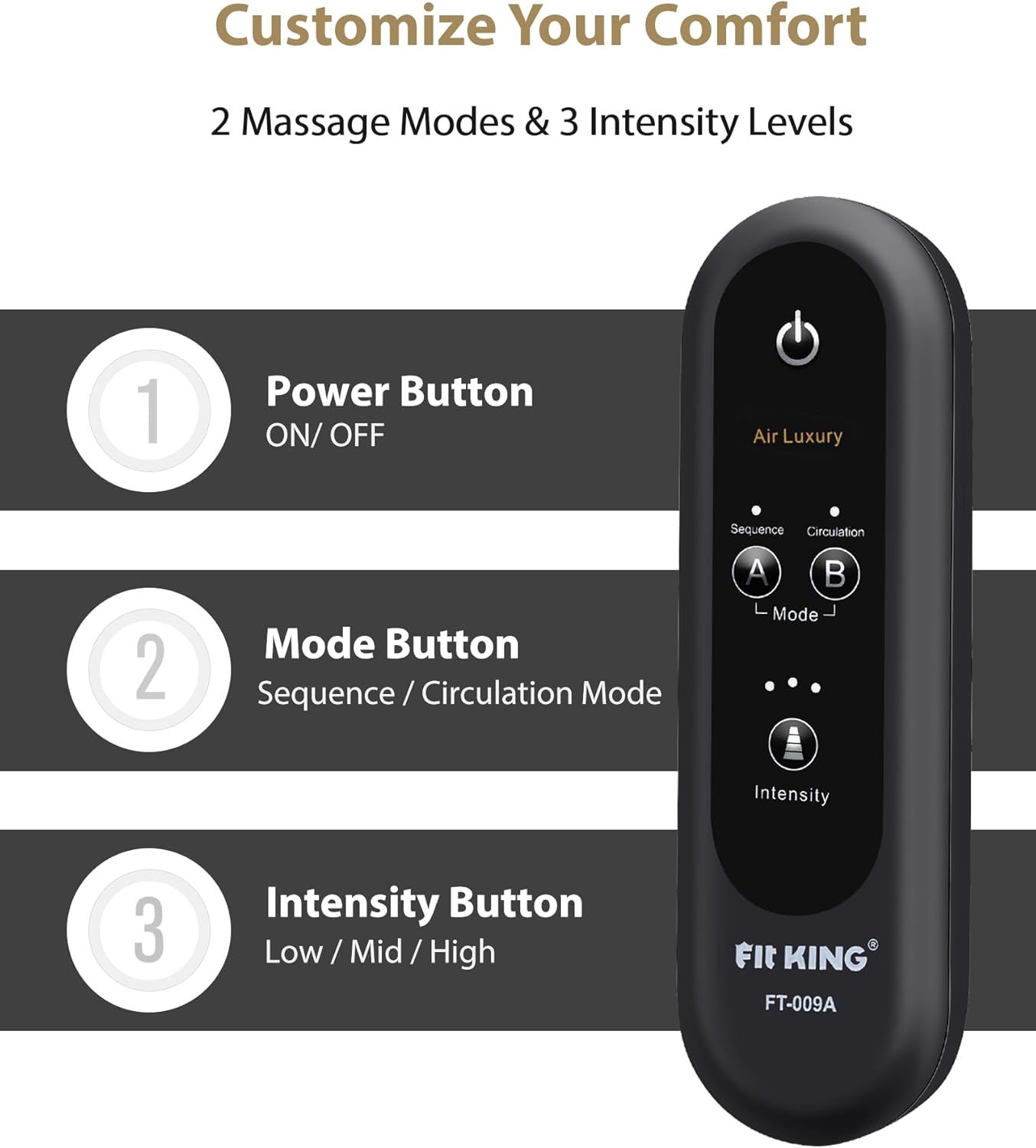 FIT KING Massagers Air Compression Leg Massager for Improved Foot FT-009A NEW