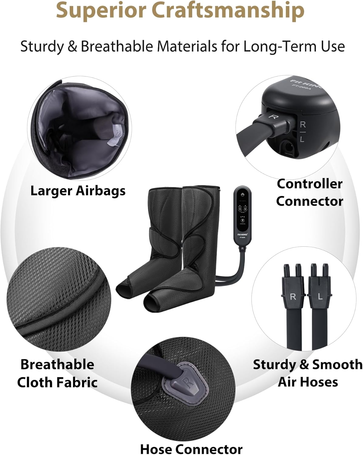 FIT KING Massagers Air Compression Leg Massager for Improved Foot FT-009A NEW