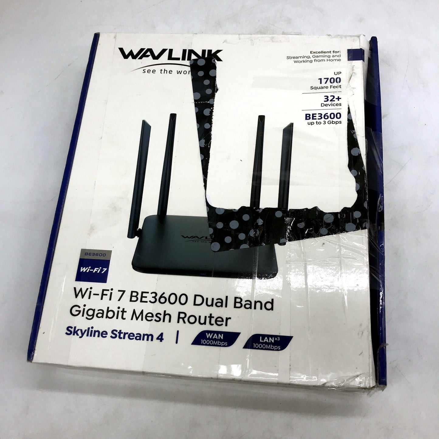 WAVLINK Dual Routers Band Gigabit WiFi 6 Router with Gaming Ports, Black