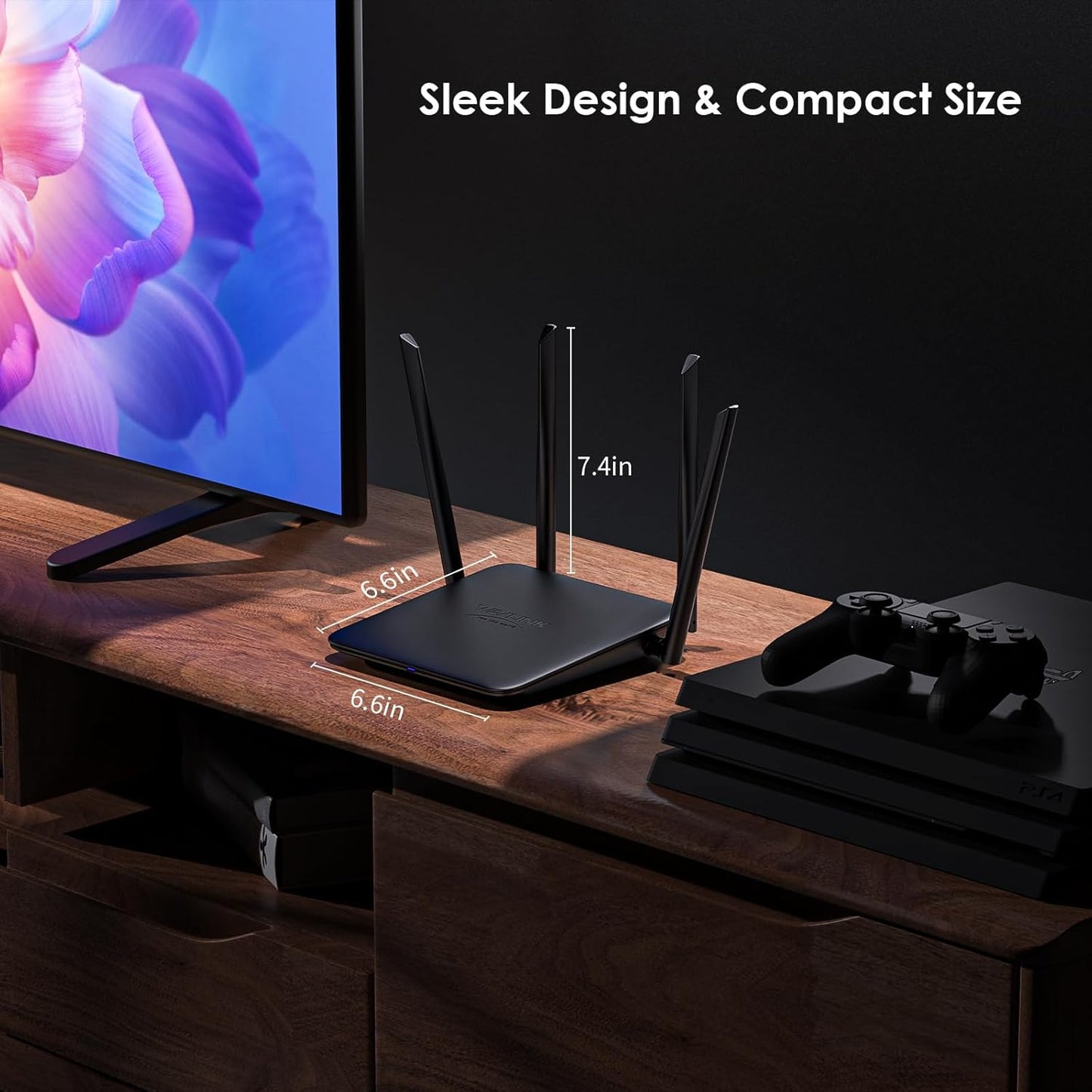 WAVLINK Dual Routers Band Gigabit WiFi 6 Router with Gaming Ports, Black