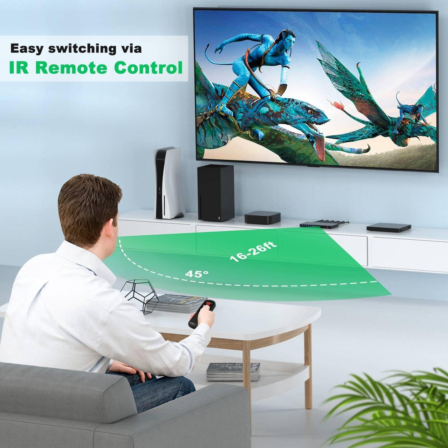 AVIDGRAM 4-Port Selector Boxes HDMI 2.1 Switch 8K 60Hz 4:4:4 with IR DEMO