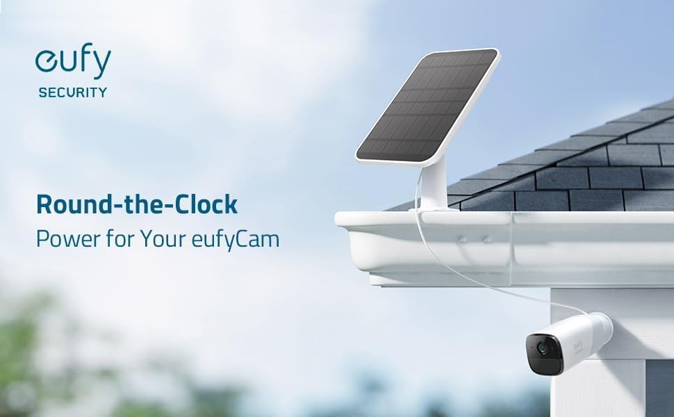 5W Solar Panel for Outdoor Security Camera USB Charger in White NEW