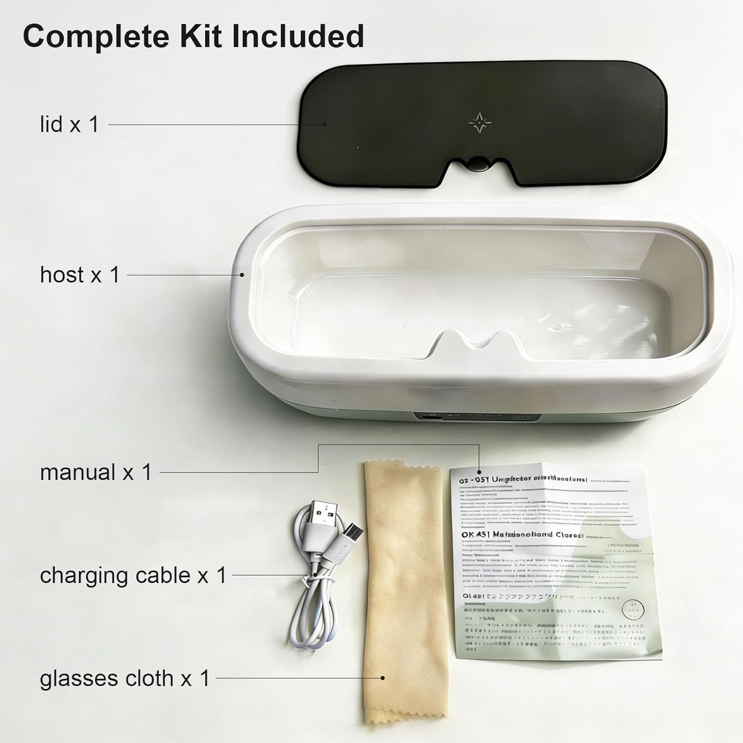 Ultrasonic Jewelry Cleaning Device, 350ml White & Green, 48KHz Cleaner Size NEW