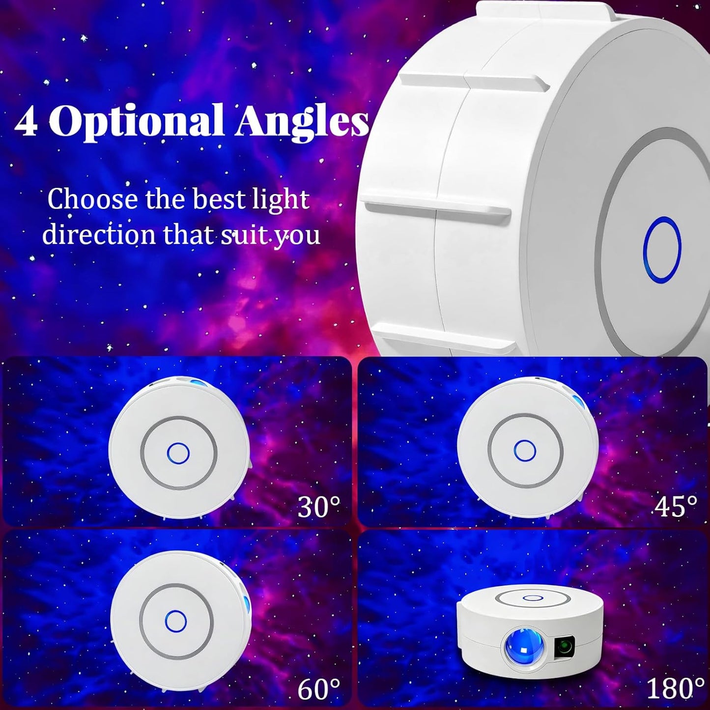 Voice-Controlled Smart Galaxy Projector Night Light for Bedroom, Nursery, DEMO
