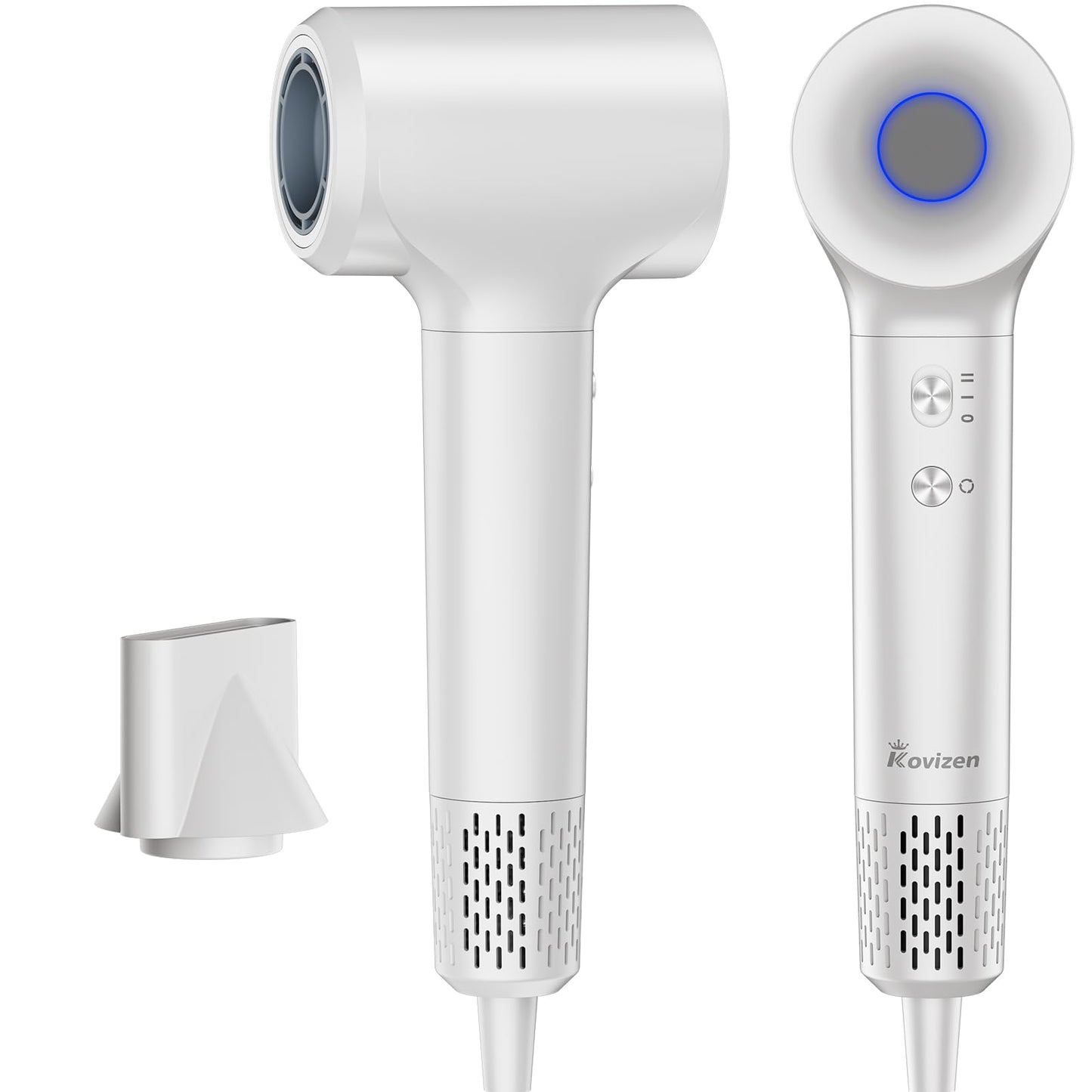 Kovizen Negative Ionic Hair Dryer with High Speed Brush, White, 200M DEMO