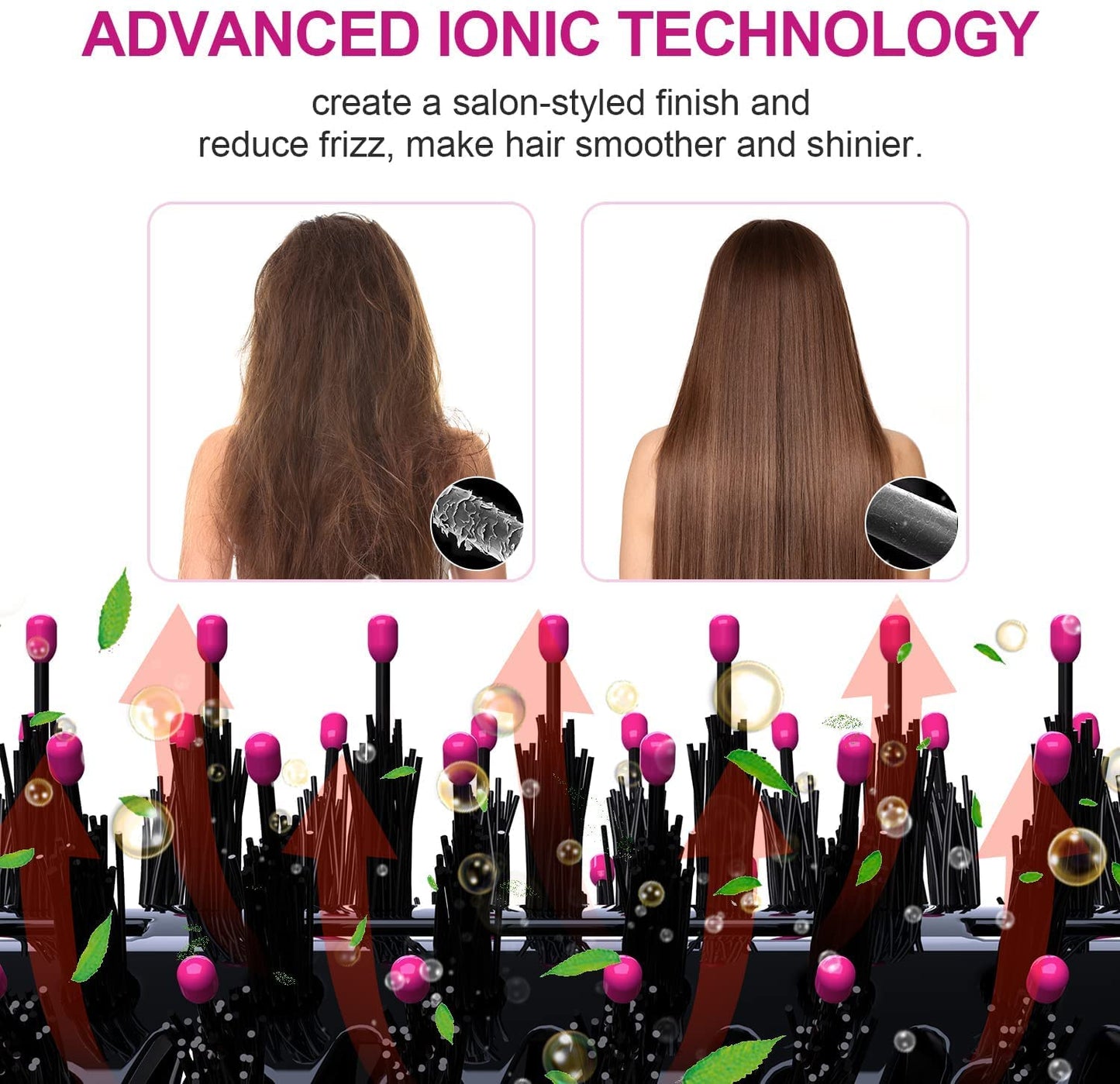 4-in-1 Hair Dryer Brush Volumizer Styler with Ceramic & Nylon Bristles, NEW