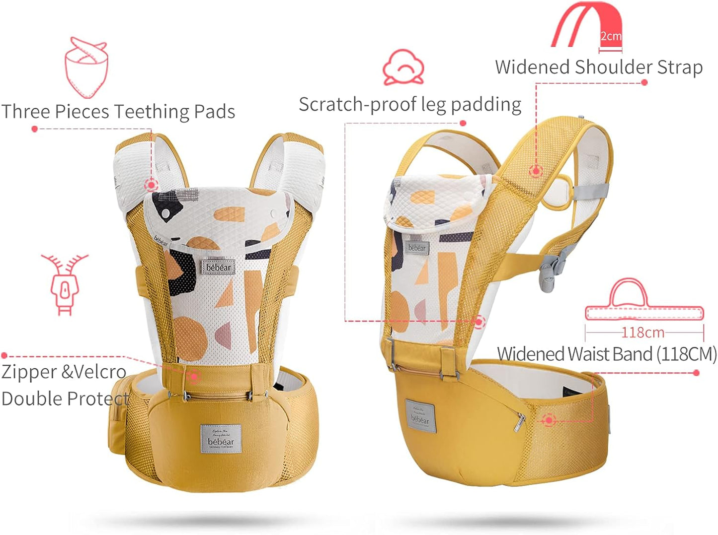 Bebamour Air Green Mesh Newborn Baby Carrier for Front and Back Carry Size NEW