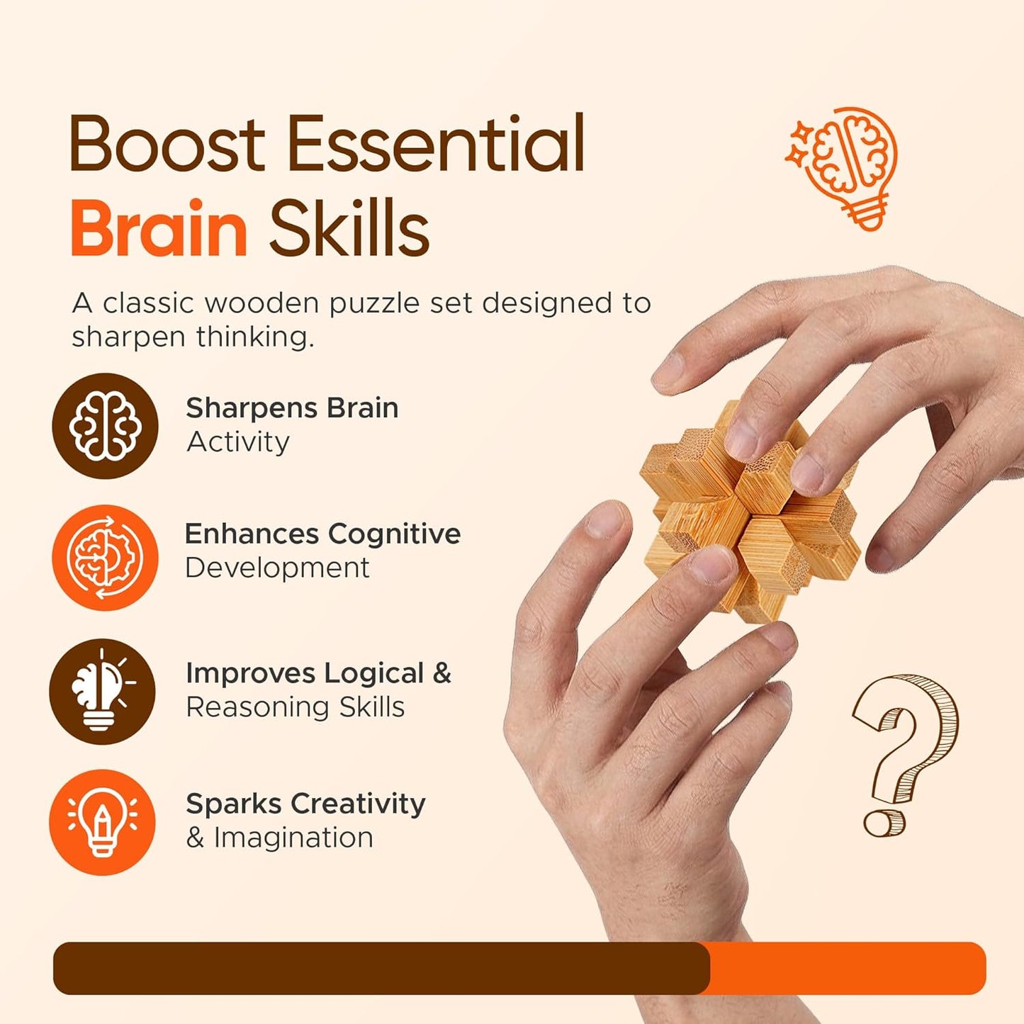 Tuauoe 15pcs 3D Brain Teaser Wooden Logic Puzzles Toys for Adults Teens NEW