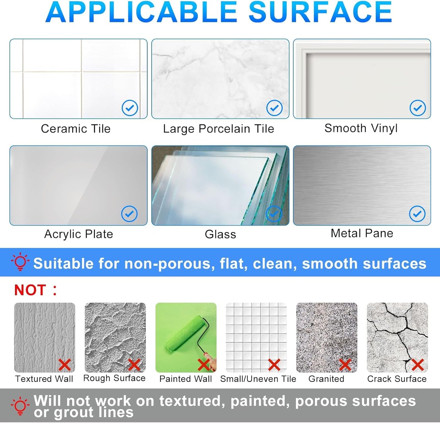 Shower Grab Bar 2-Pack Strong Suction Cup Plastic Bathroom Accessory White NEW