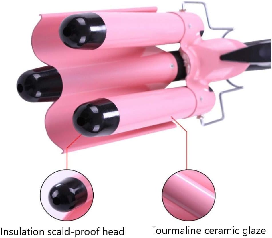JUNMA Ceramic Curling Iron for Hair Styling, 32mm / 1.25" Barrel, Pink DEMO