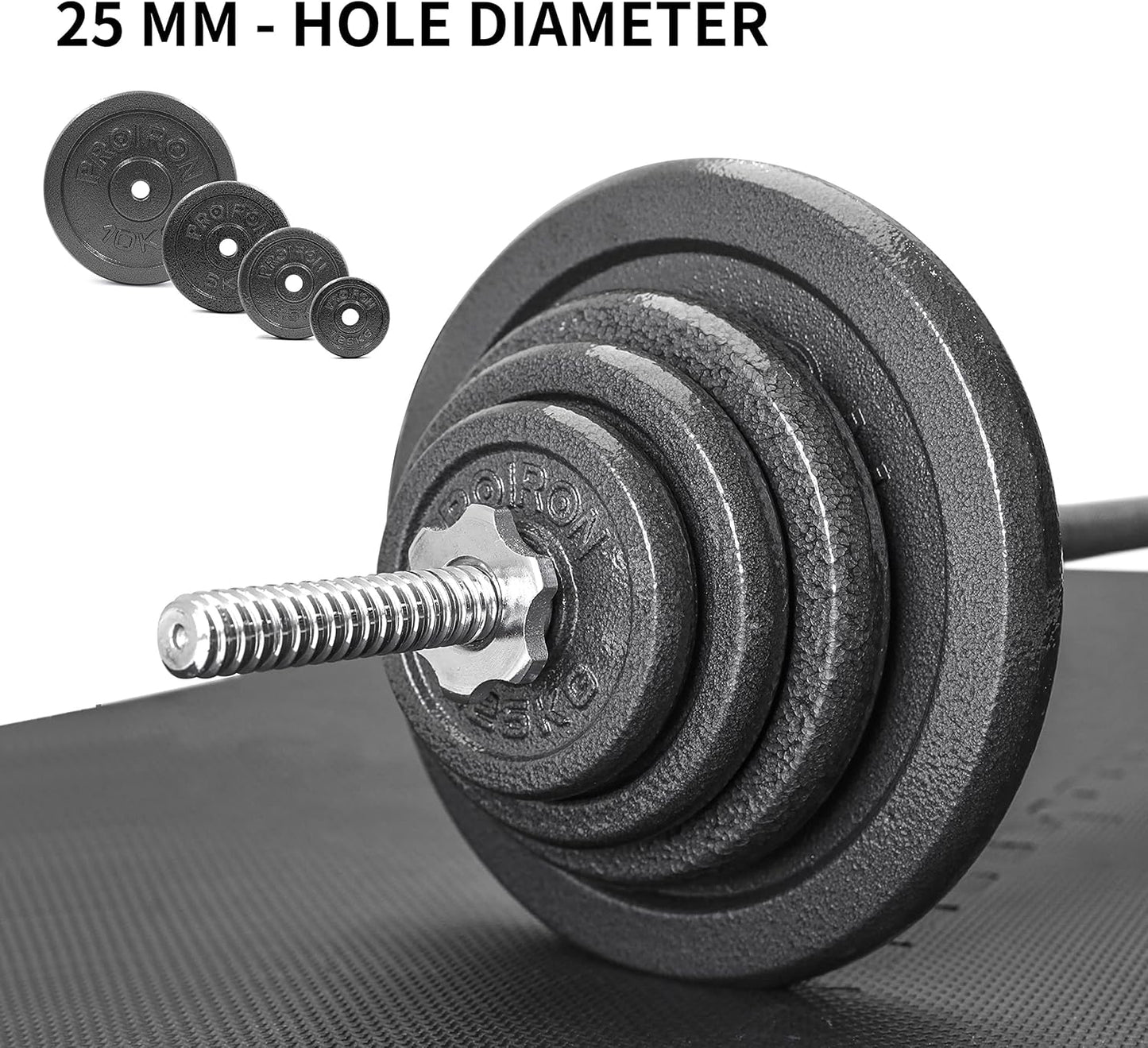 PROIRON 1.25kg Dumbbells Cast Iron Dumbbell Weight Plates Set, 4 Pieces, NEW