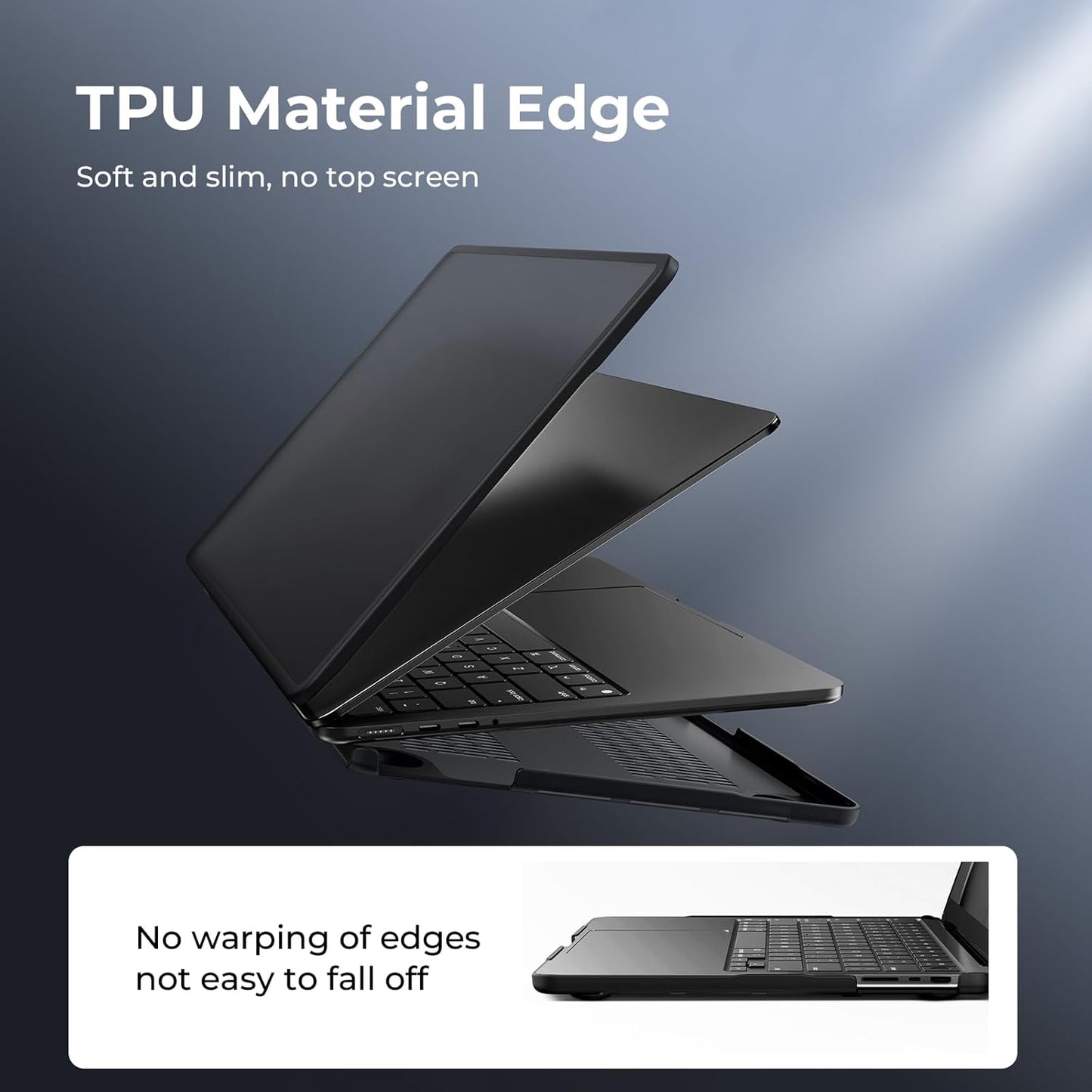 BlueSwan Frosted Black Hard Shell Case for MacBook Pro 14-inch Laptop Size NEW