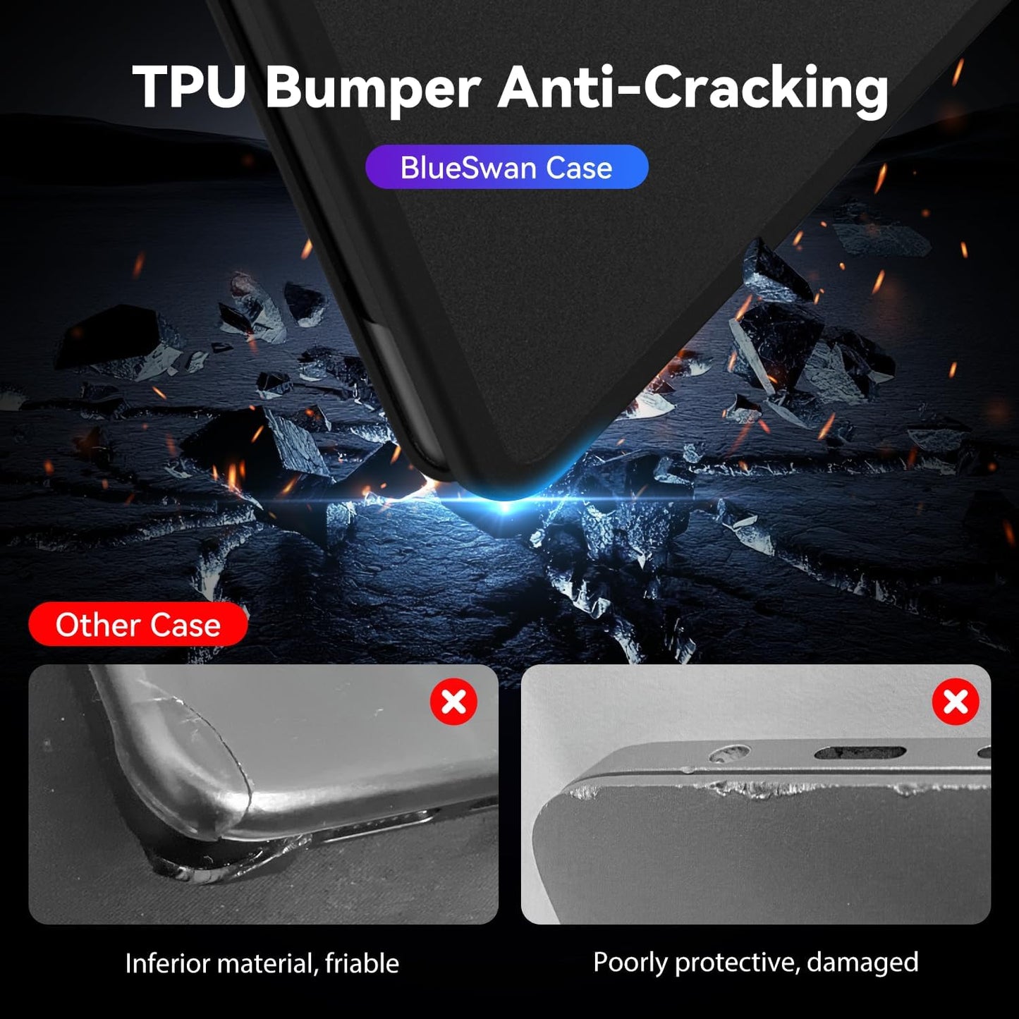 BlueSwan Frosted Black Hard Shell Case for MacBook Pro 14-inch Laptop Size NEW