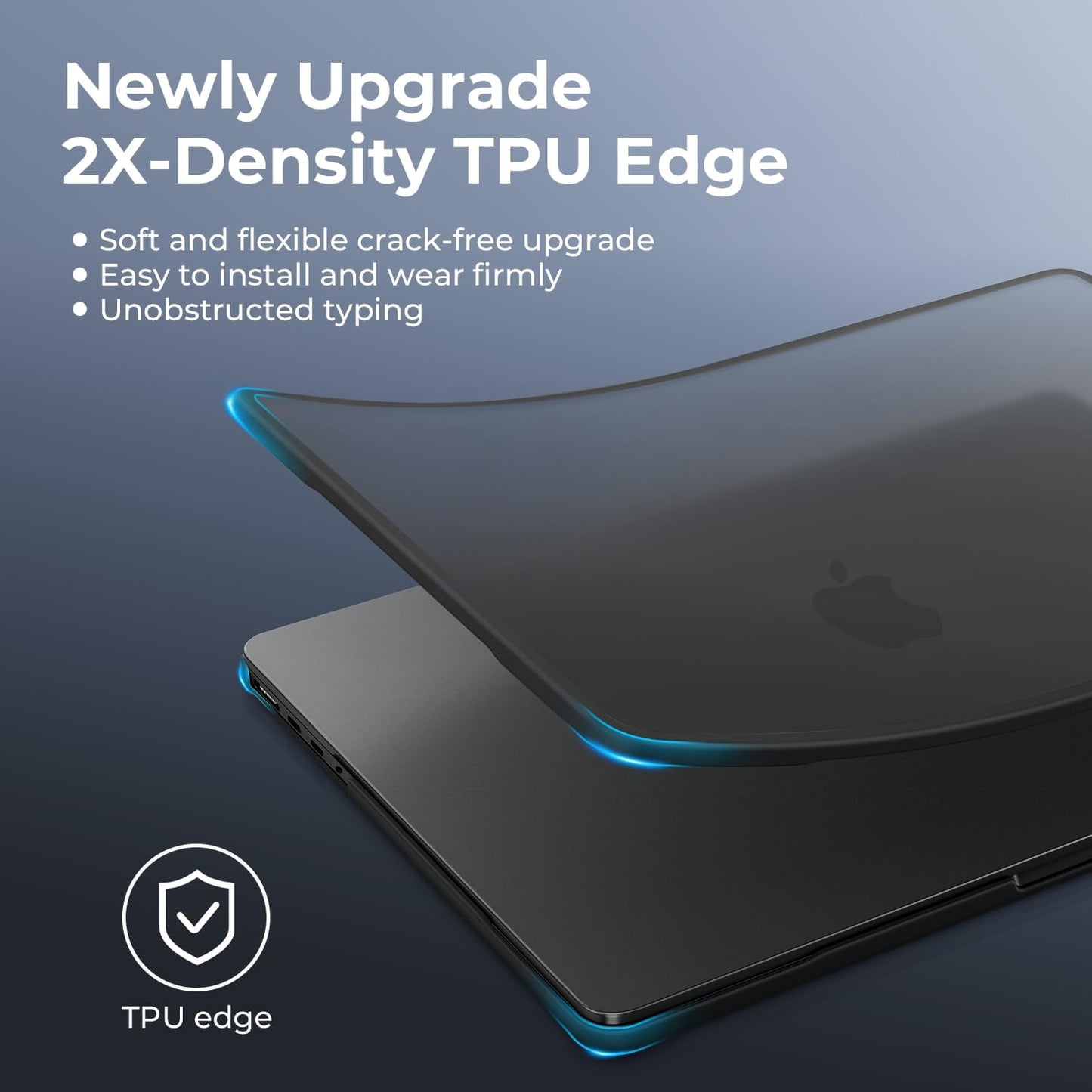 BlueSwan Frosted Black Hard Shell Case for MacBook Pro 14-inch Laptop Size NEW