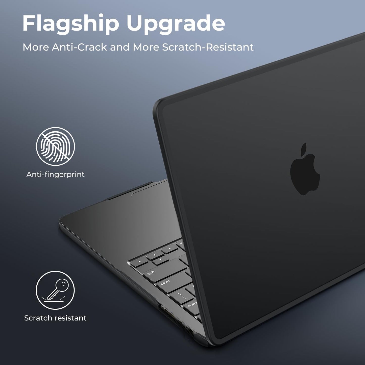 BlueSwan Frosted Black Hard Shell Case for MacBook Pro 14-inch Laptop Size NEW