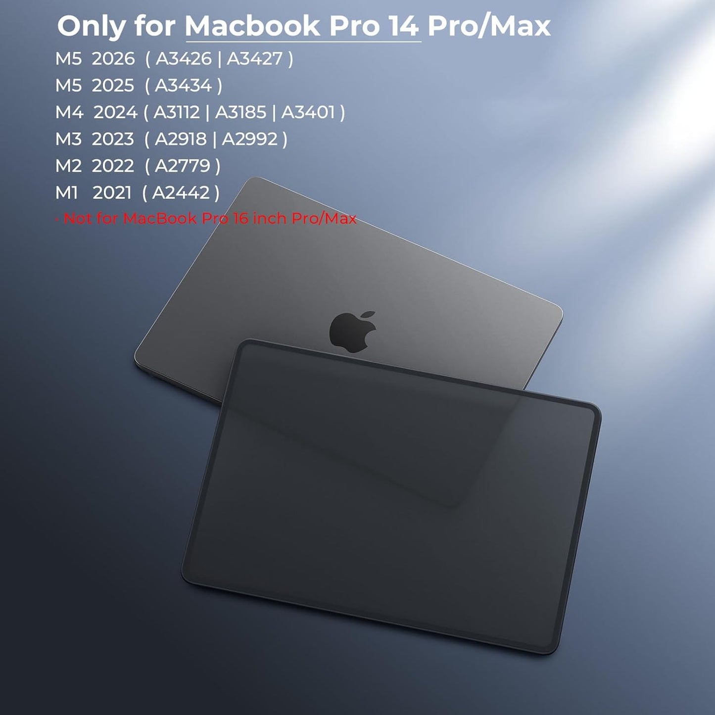 BlueSwan Frosted Black Hard Shell Case for MacBook Pro 14-inch Laptop Size NEW