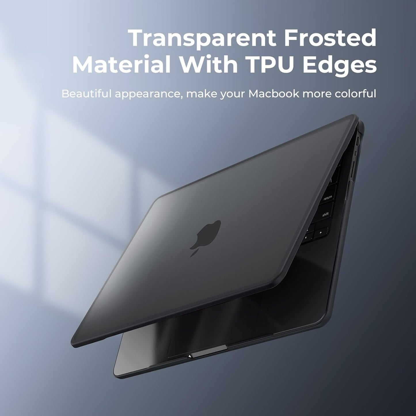 BlueSwan Frosted Black Hard Shell Case for MacBook Pro 14-inch Laptop Size NEW