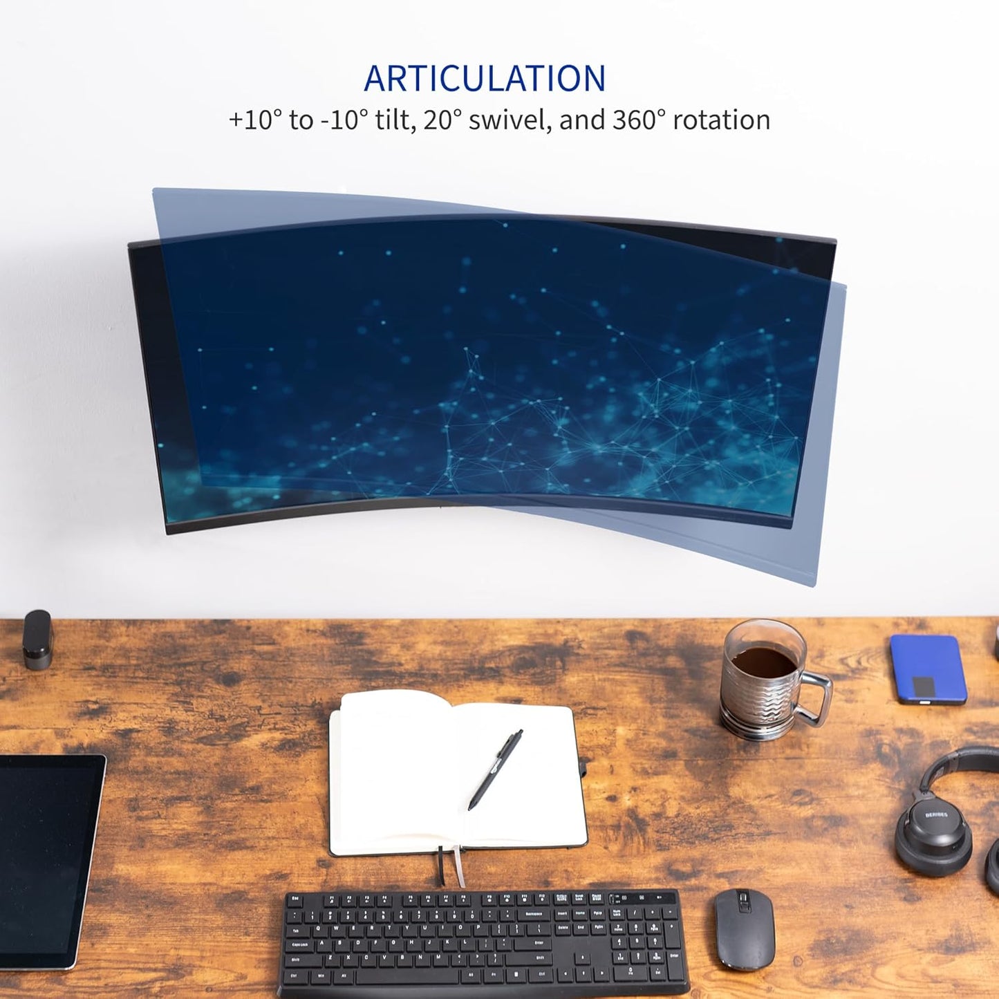 VIVO Articulating Single Monitor Wall Mount Adjustable 17-32 Inch Black NEW