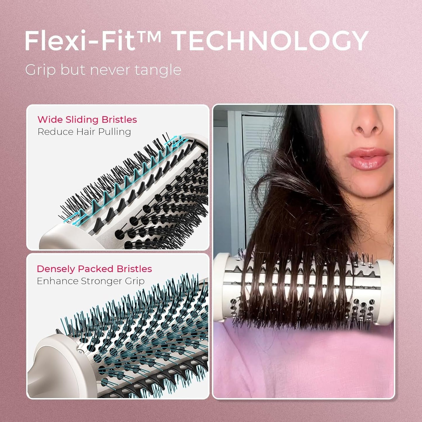 TYMO 1.7" Thermal Curling Brush Volumizer Hair Styling Tool in Gold Size NEW