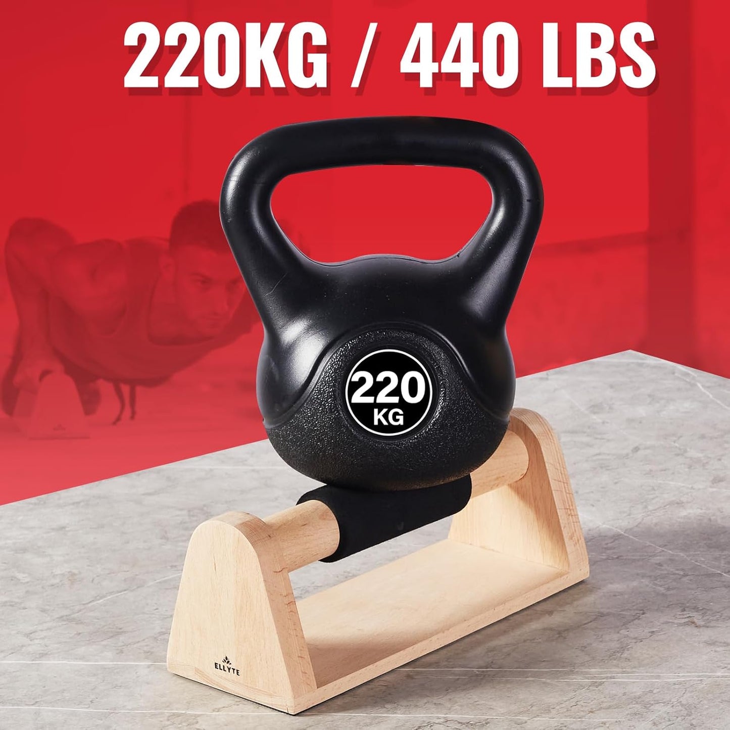 ELLYTE Wooden Parallettes Push Up Bars for Strength Training Workout DEMO