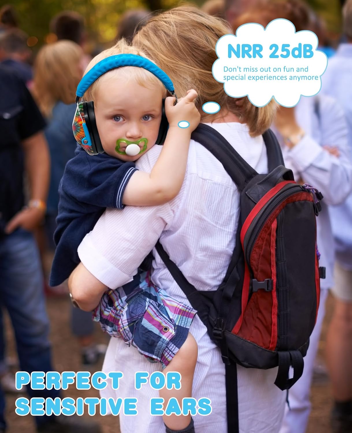PROHEAR Kids Hearing Protection Earmuffs Fireworks Pattern Blue/Tropical NEW