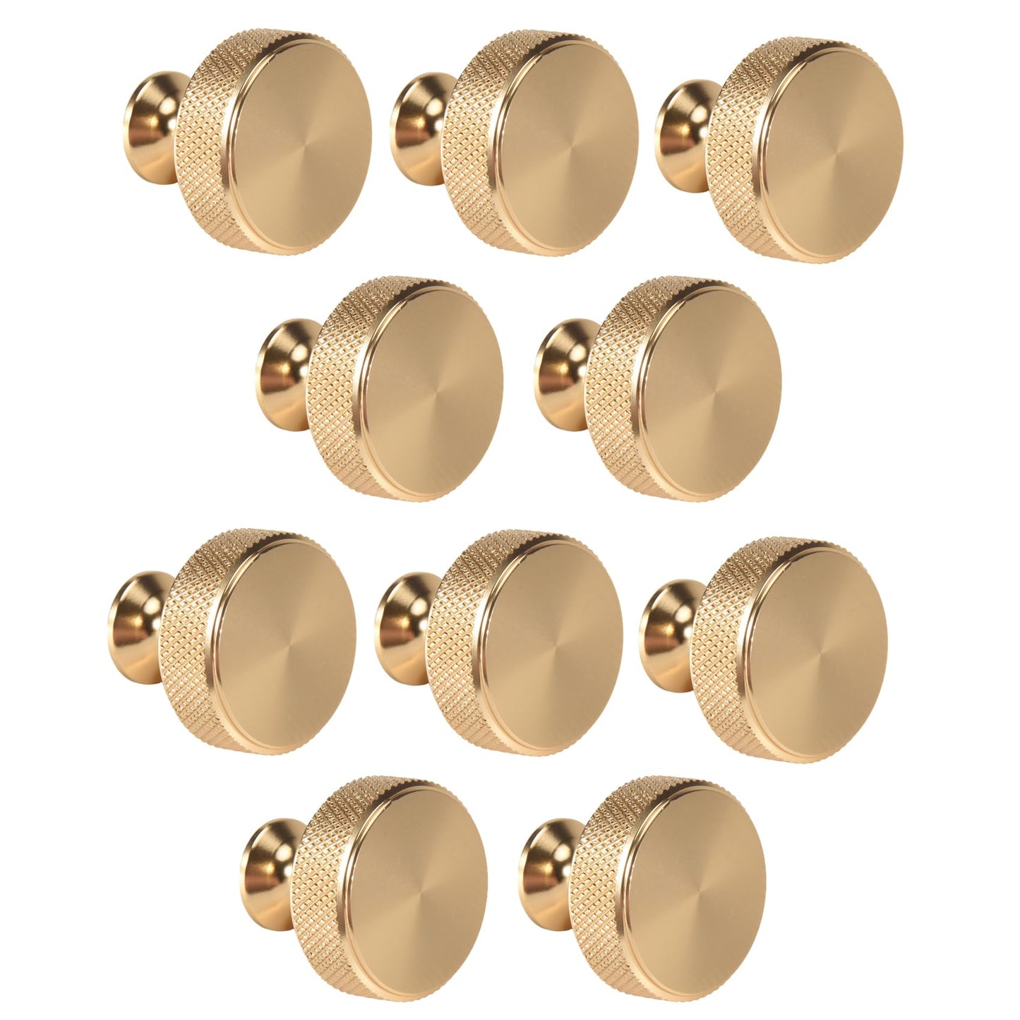 Gold Round Cabinet Knobs - 30.5x26.5mm Aluminum Alloy Dresser Pulls Size NEW