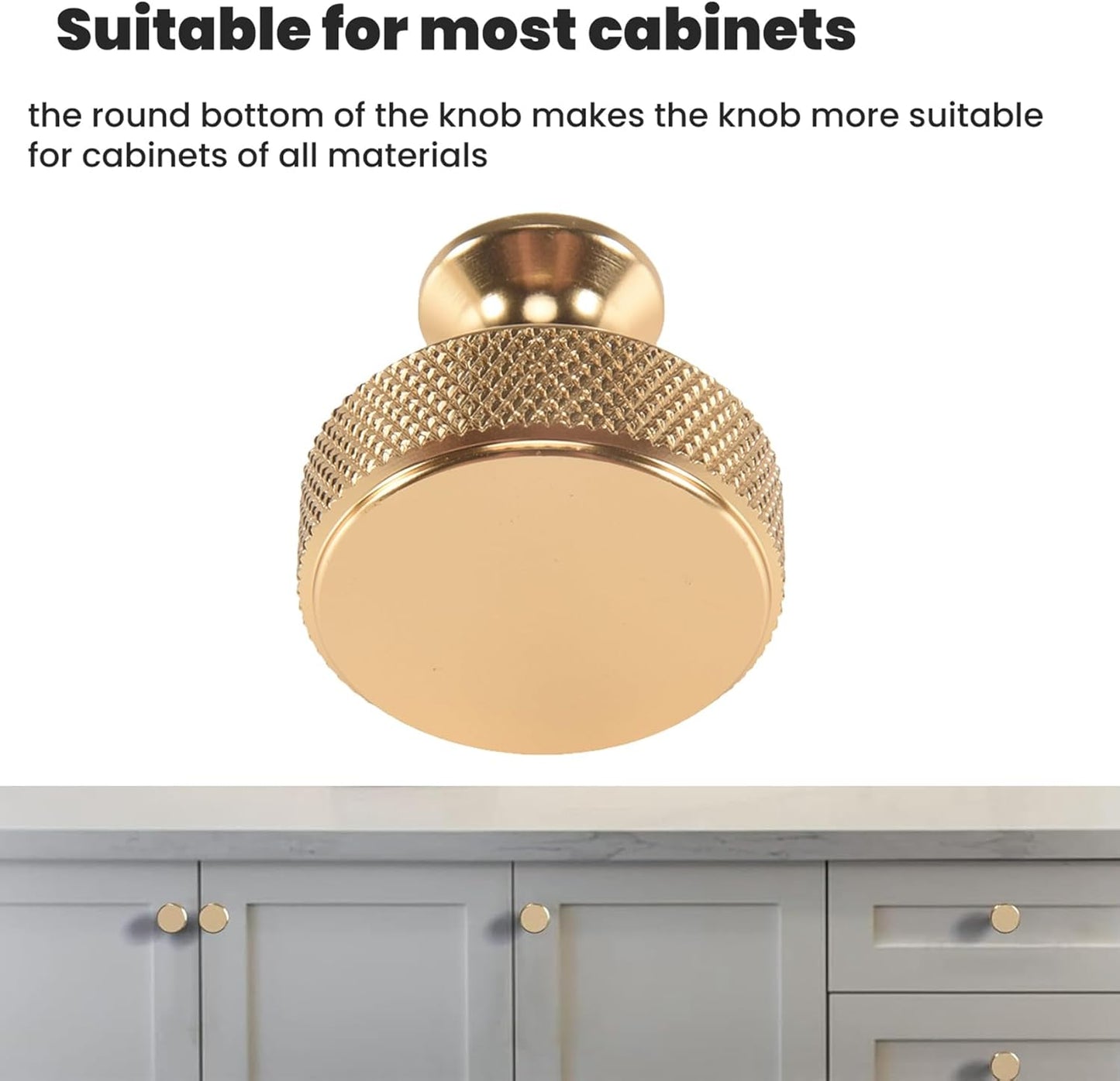 Gold Round Cabinet Knobs - 30.5x26.5mm Aluminum Alloy Dresser Pulls Size NEW