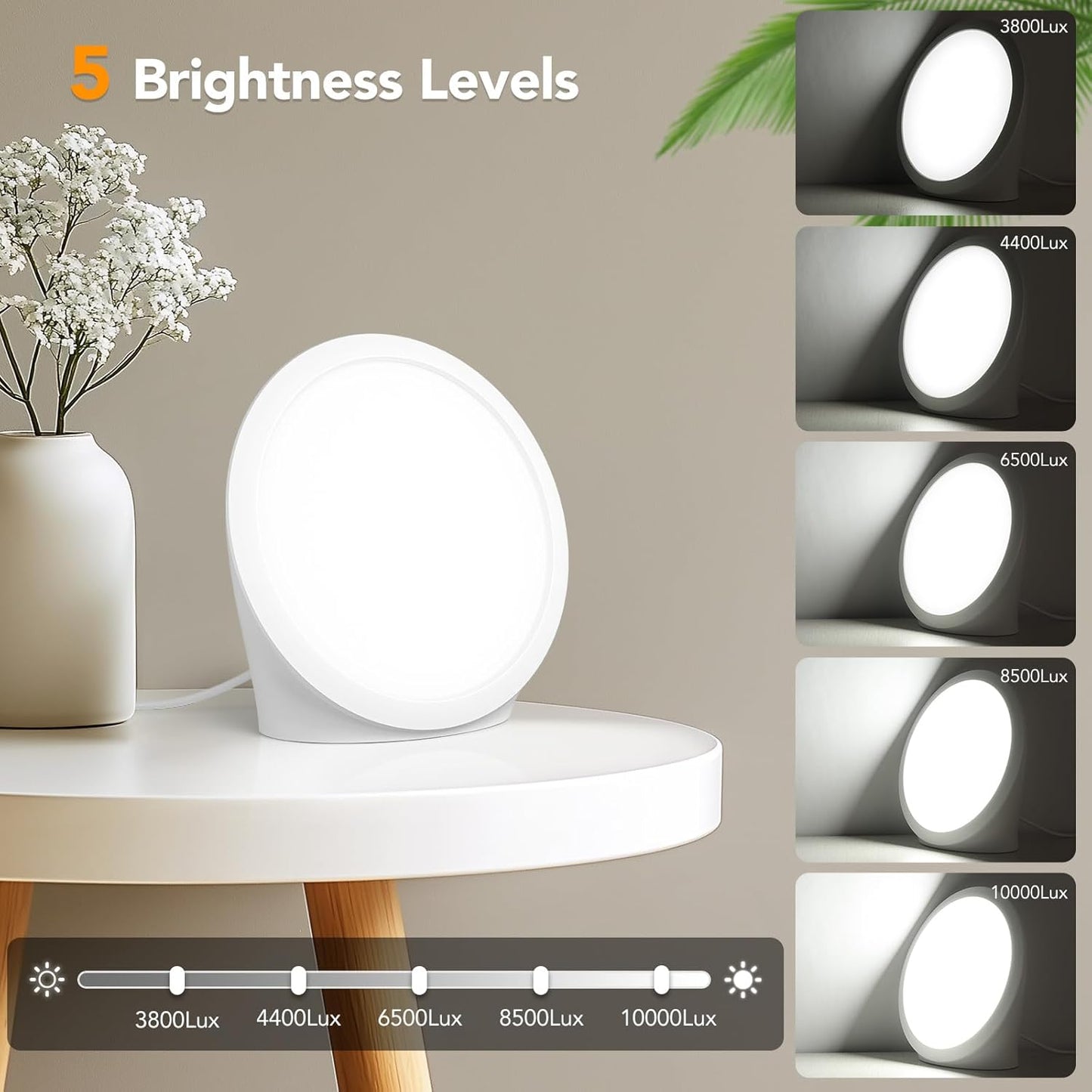 UV-Free 10000Lux Lights Light Therapy Lamp for Bright Sunlight White Size DEMO