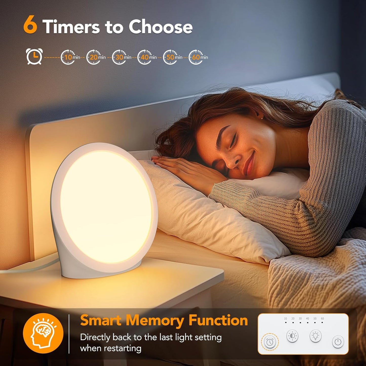 UV-Free 10000Lux Lights Light Therapy Lamp for Bright Sunlight White Size DEMO