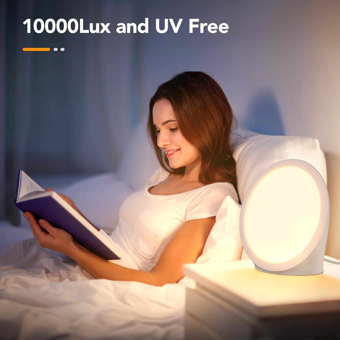 UV-Free 10000Lux Lights Light Therapy Lamp for Bright Sunlight White Size DEMO