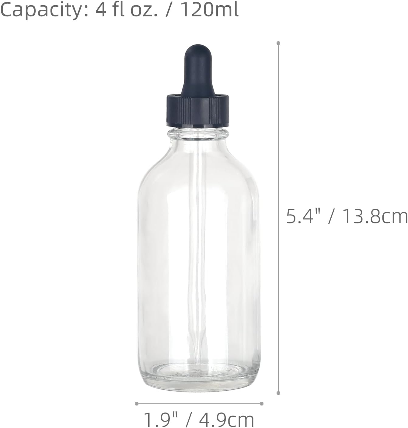 Magic Season 120ml Clear Glass Dropper Bottles, Pack of 2, Cosmetic NEW