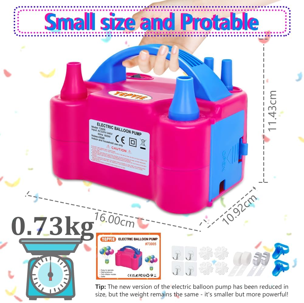 600W Pink Balloon Pump Blower with 14 Arch Kits for Party Supplies NEW