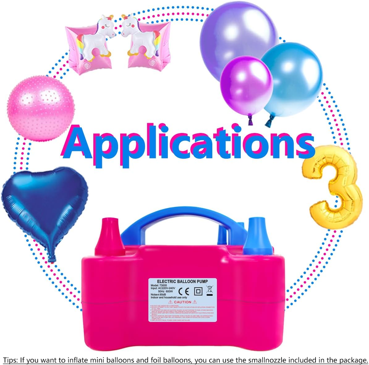 600W Pink Balloon Pump Blower with 14 Arch Kits for Party Supplies NEW