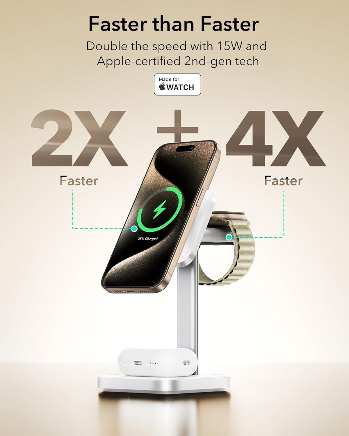 ESR 3-in-1 Wireless Charging Station for iPhone, Apple Watch & AirPods DEMO