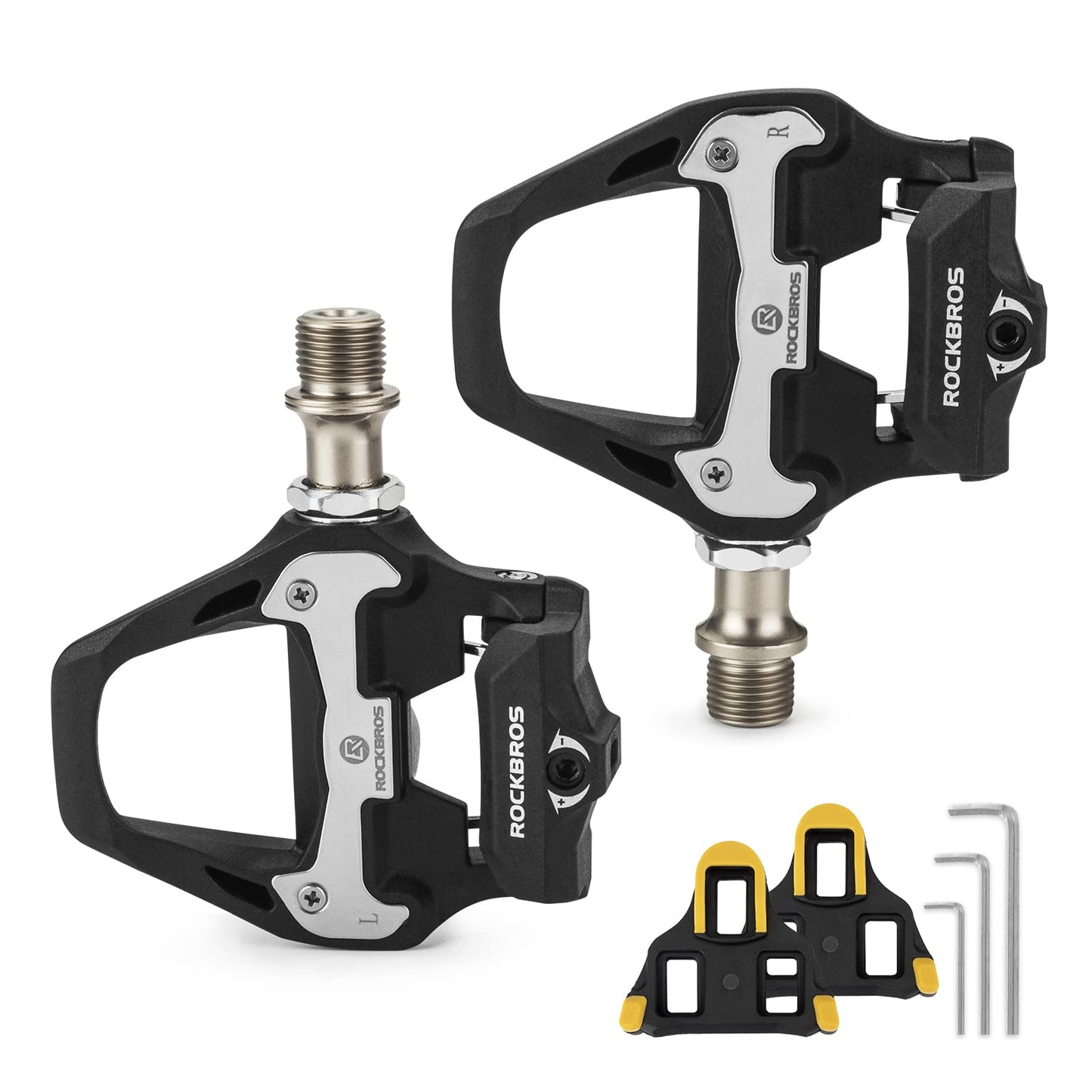 ROCKBROS Lightweight Clipless Bike Pedals with Cleats Set, Black Cycling NEW