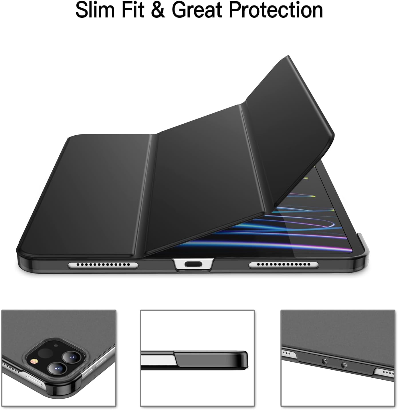JETech Black Protective Case Cover for iPad Pro 11-Inch Tablet, Durable NEW