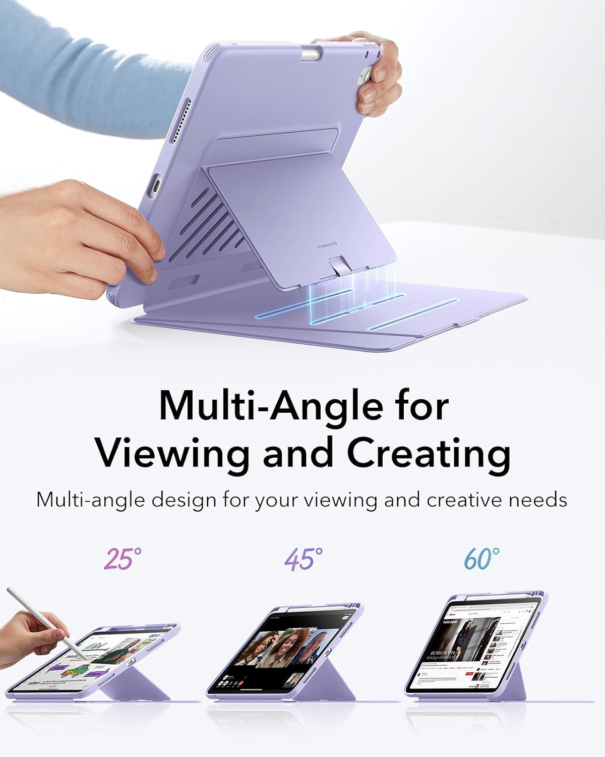 ESR Light Purple Tablet Case for iPad Air 13" M3/M2 (2025/2024) - NEW